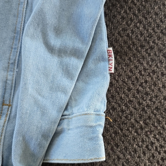 Brooklyn Denim Distressed Jacket Men Sz M Blue Long Sleeve ButtonUp Jean… - Picture 11 of 15